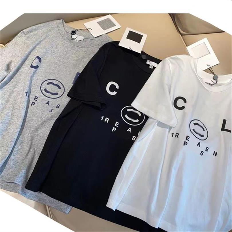 

2023 Xiaoxiangfeng Pure Cotton Letter Printing T-shirt Versatile New Couple Short Sleeve Asian Loose Round Neck Half Sleeve, Gray