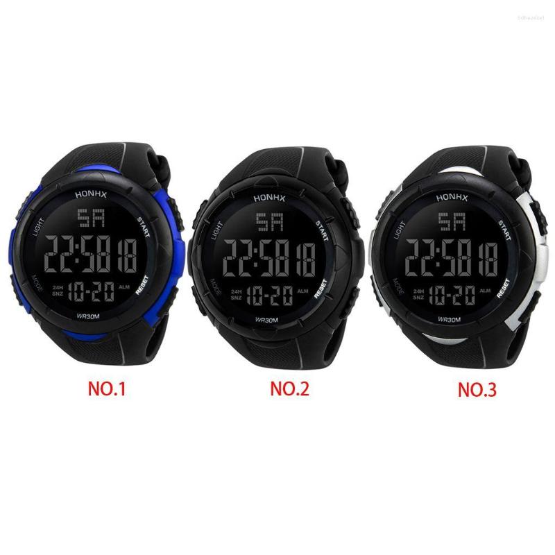 

Wristwatches Man Watch Week Display Electronic Wristwatch Indoor Outdoor Watches Gifts, Black