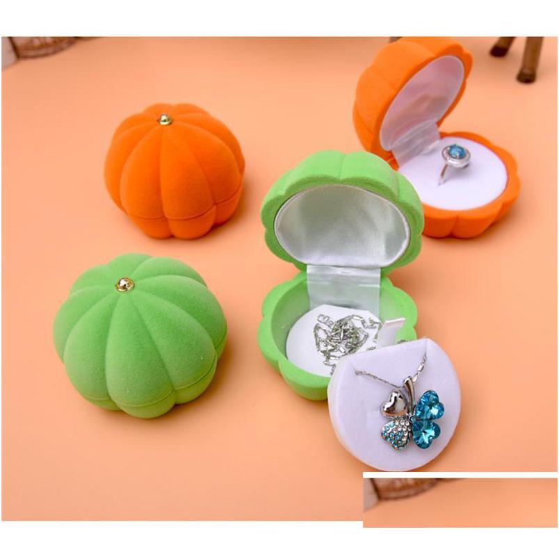 

Jewelry Boxes Halloween Lovely Orange/Green Pumpkin Ring Box Flocking Necklace Earring Ear Stud Case For Festival Dr Dhgarden Dhc2M