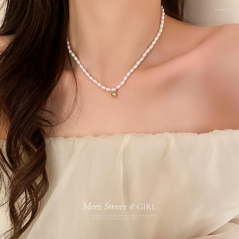 

Chains Love Round Pearl Women Necklace Collarbone All-match Temperament Fashion Net Celebrity Chain