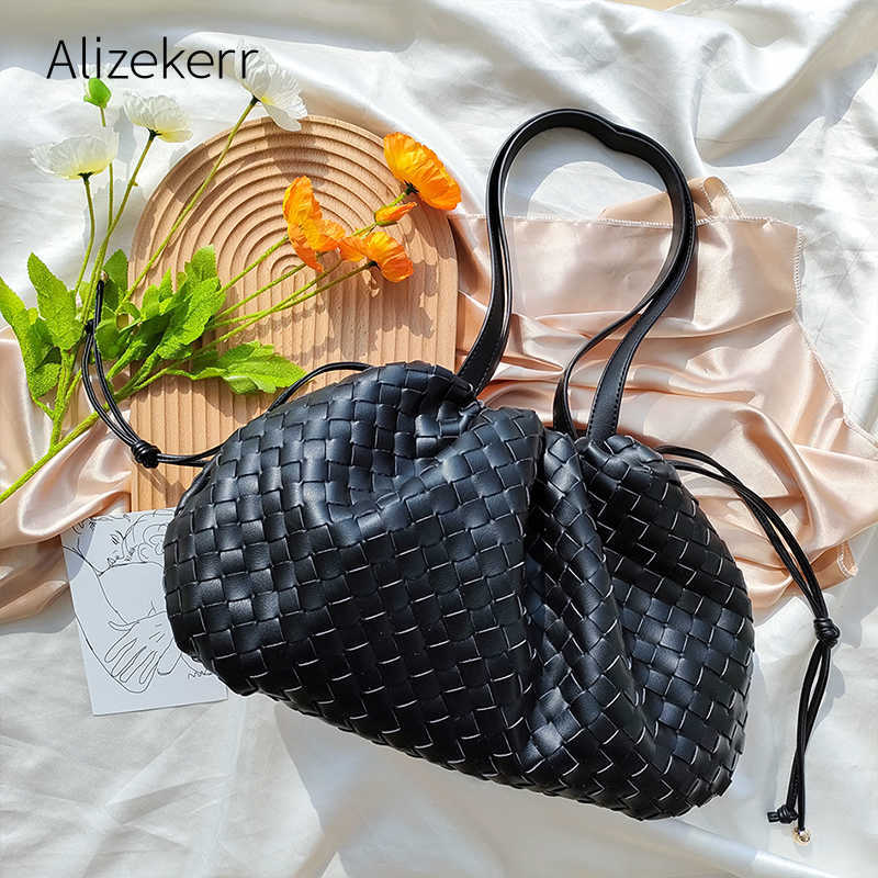 

HBP evening bags Large Capacity Woven Shoulder Bags Women New Fashion Casual S, Black small