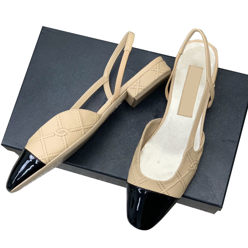 

Womens Dress Shoes Flat Low Chunky Heels Sandals Slingbacks Slip On Wedding Shoes Ladies For Party Elegant Slippers Outdoor Leisure Slides Retro Black Loafers, Shoes box
