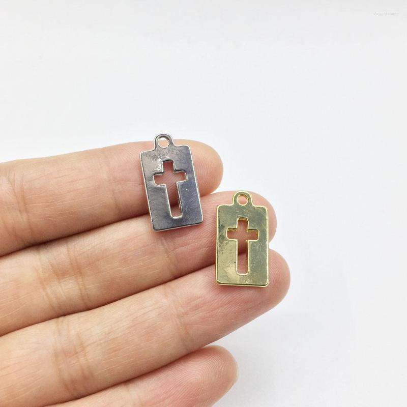 

Charms Eruifa 20pcs 16 10 Hollow Cross Gold/Silver Plated Zinc Alloy Pendant Jewelry DIY Necklace 2 Colors