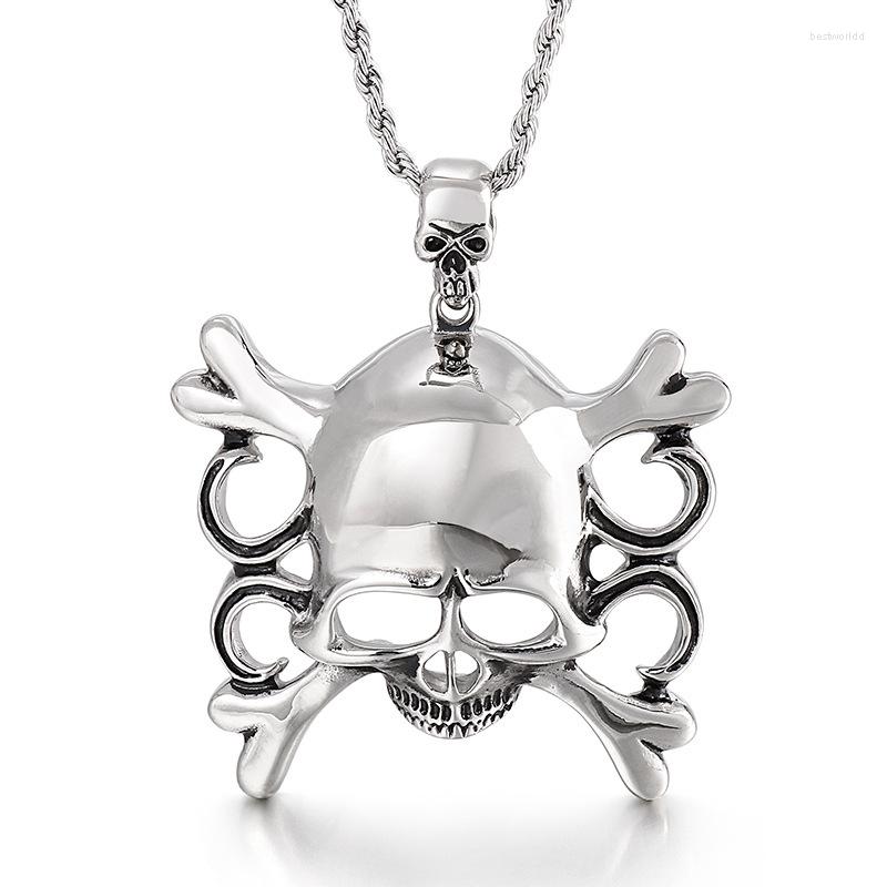 

Pendant Necklaces European And American Retro Domineering Pirate Skull Men's Titanium Steel
