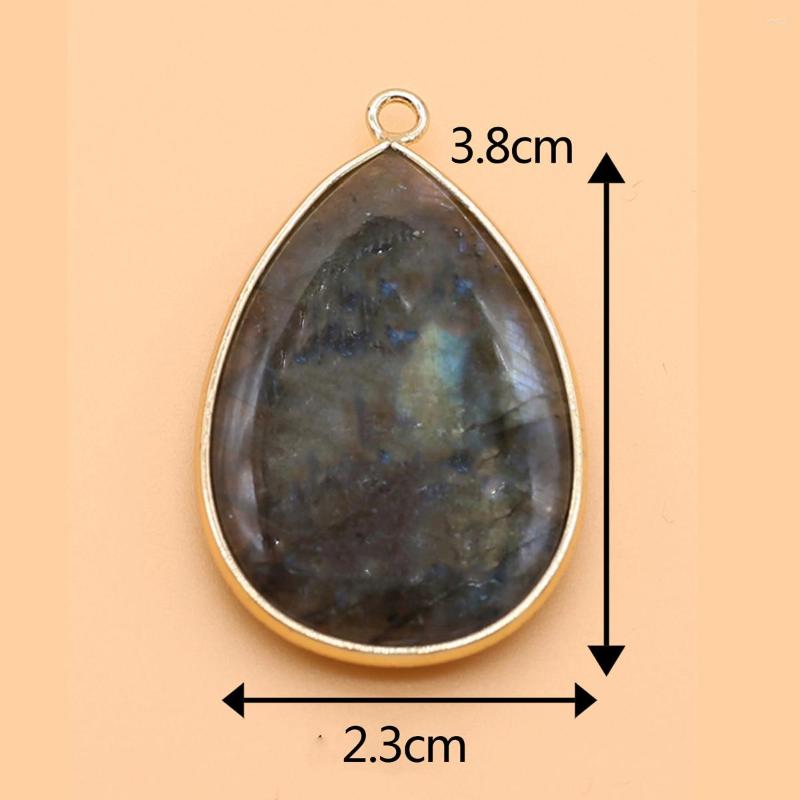 

Pendant Necklaces Flash Labradorite Water Drop Shape Natural Stone High Quality Making DIY Necklace Earrings Jewelry Accessories Gift