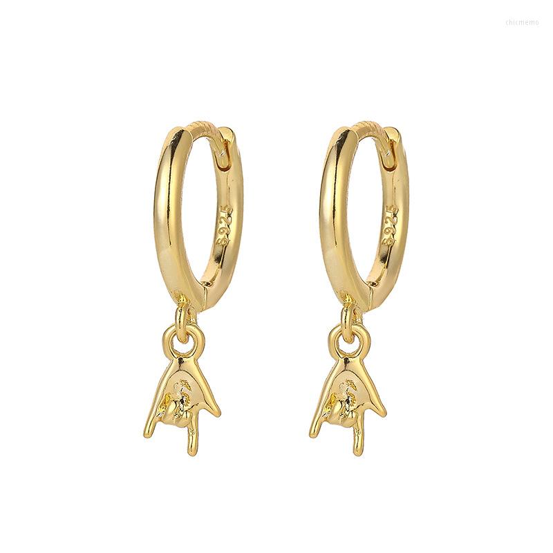 

Hoop Earrings 925 Stelings Silver Needle Personality Hip Hop For Women Rock Metal Pendant Europe And America Jewelry