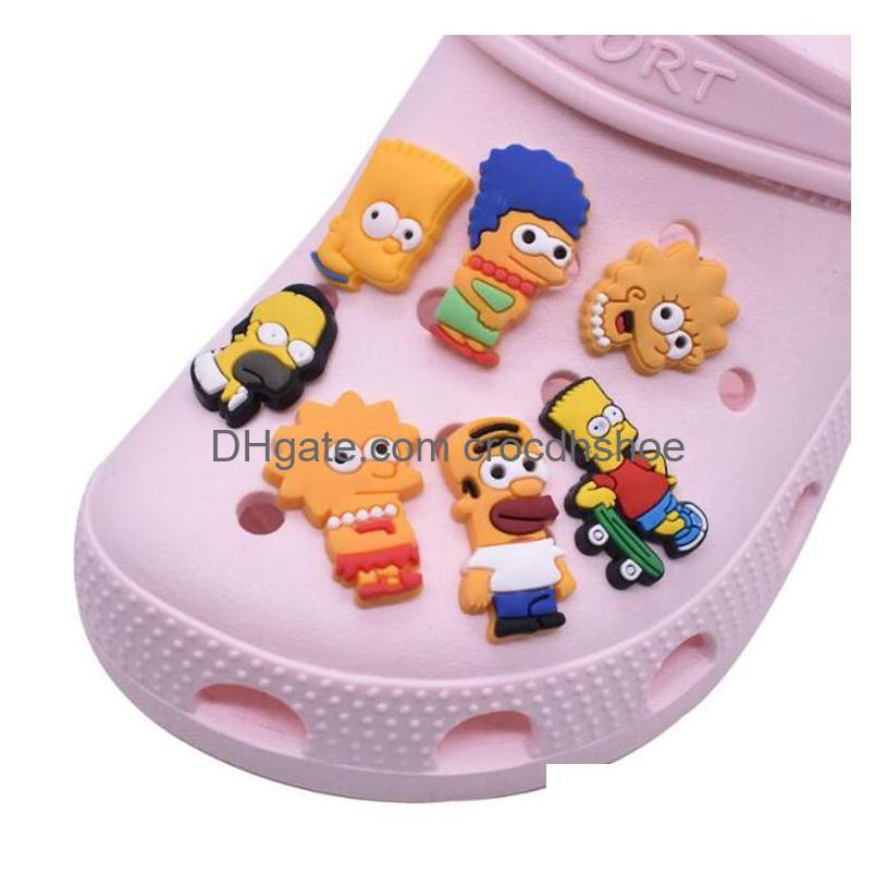 

Shoe Parts Accessories Shoes Cute Cartoon Kid Croc Charms Pvc Shoecharms Buckle Fashion Diy Decoration Part Flower Drop Delivery Ot91F