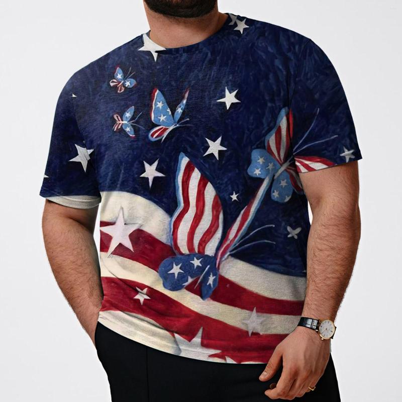 

Men's T Shirts Independence Day T-shirt For Men Plus Size Fashion Spring Summer Casual Large Short Sleeve TShirts, Grey