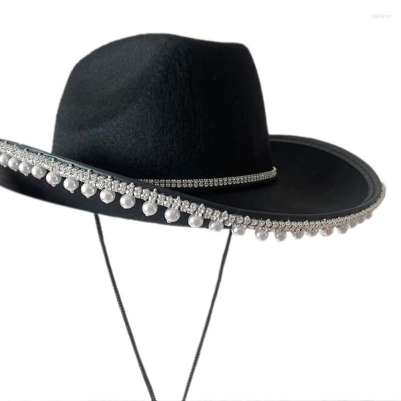 

Berets Bride Cowboy Hat Bachelorette Party Cowgirl Bridal, White