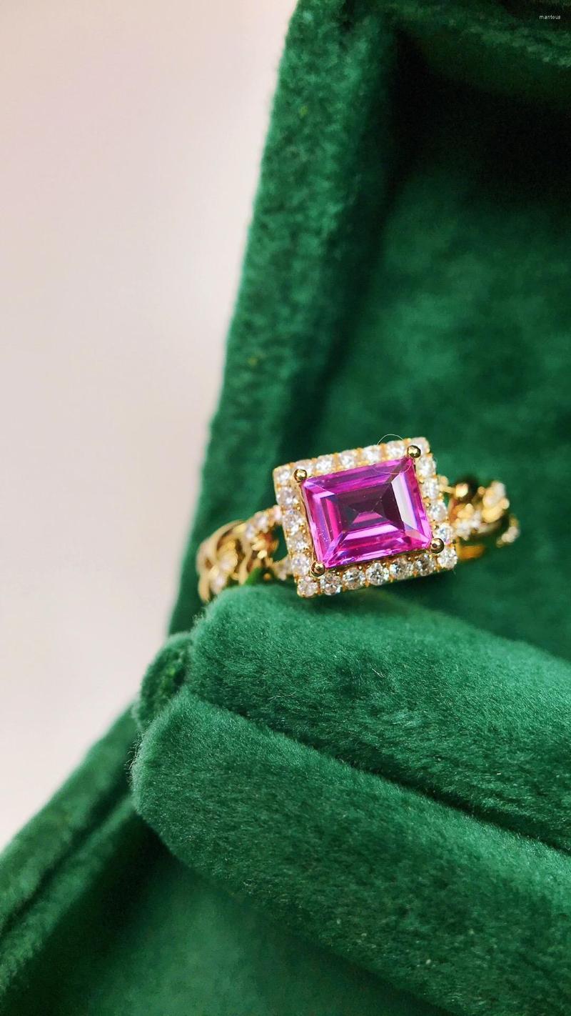

Cluster Rings GRC Solid 18K Gold Nature Orange Pink Padparadscha Sapphire 0.91ct Gemstones Diamonds For Women Fine Jewelry Presents