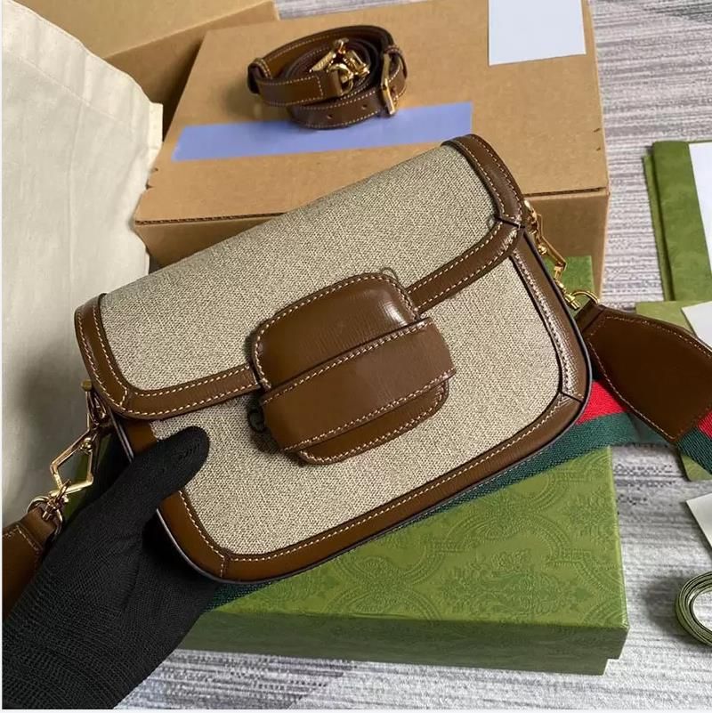 

10A 1955 series Luxurious crossbody bag genuine leather shoulder bagss High-End messenger bags Designer bags canvas wallet 20.6CM 658574 With box G218, 20.5*5.5*14.5cm