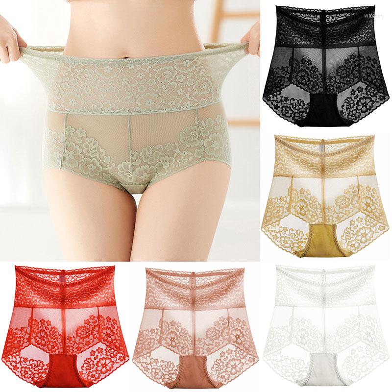 

Women's Panties Women Hip Lifting Knickers Briefs High Waist Lace Seamless Transparent Slimming Underwear Plus Size, 06