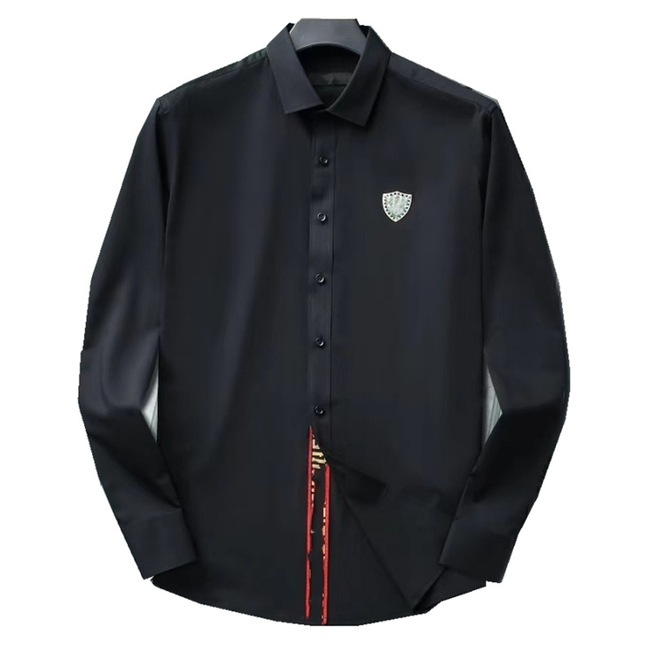 

Designers Mens Dress Shirts Business Fashion Casual Classic bberry Sleeve Shirt Brands Men Spring Slim Fit chemises marque Clothing stylist luxury AA Clothes M-3XL9, White