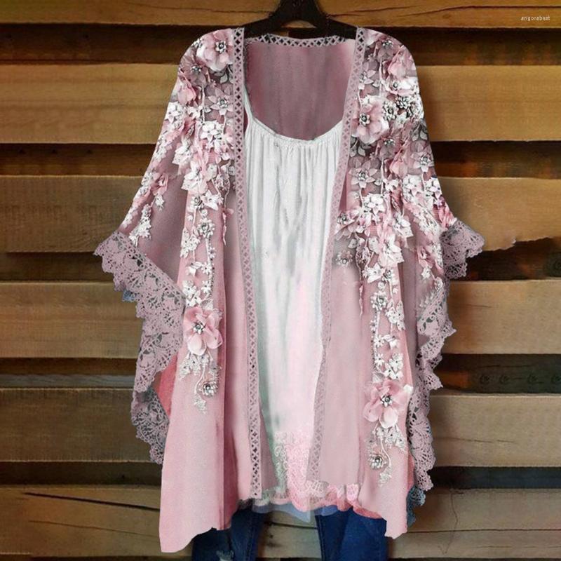 

Women's Blouses Attractive Boho Top Elegant Women Coat Batwing Sleeve Loose-fitting All Match Outerwear Comfy, Pink