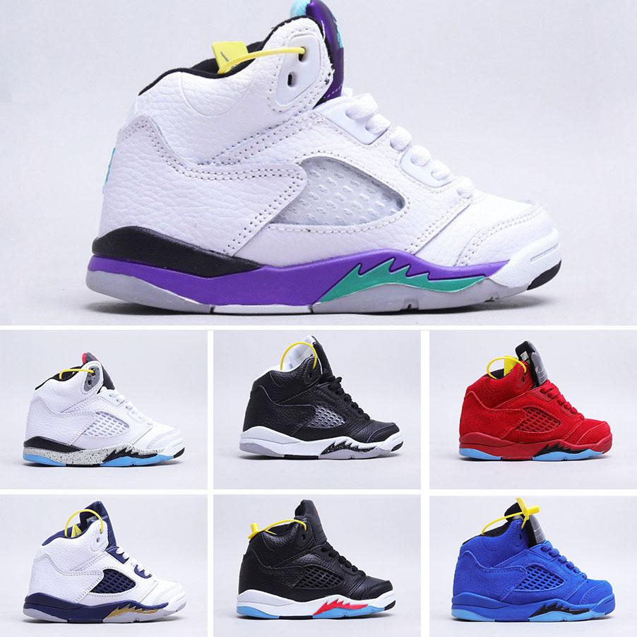 

Infants 5 V Kids basketball shoes Jointly Signed High Low OG 5s Toddler Chicago university Blue 1 Infant UNC Sneaker Toddlers Baby Footwear