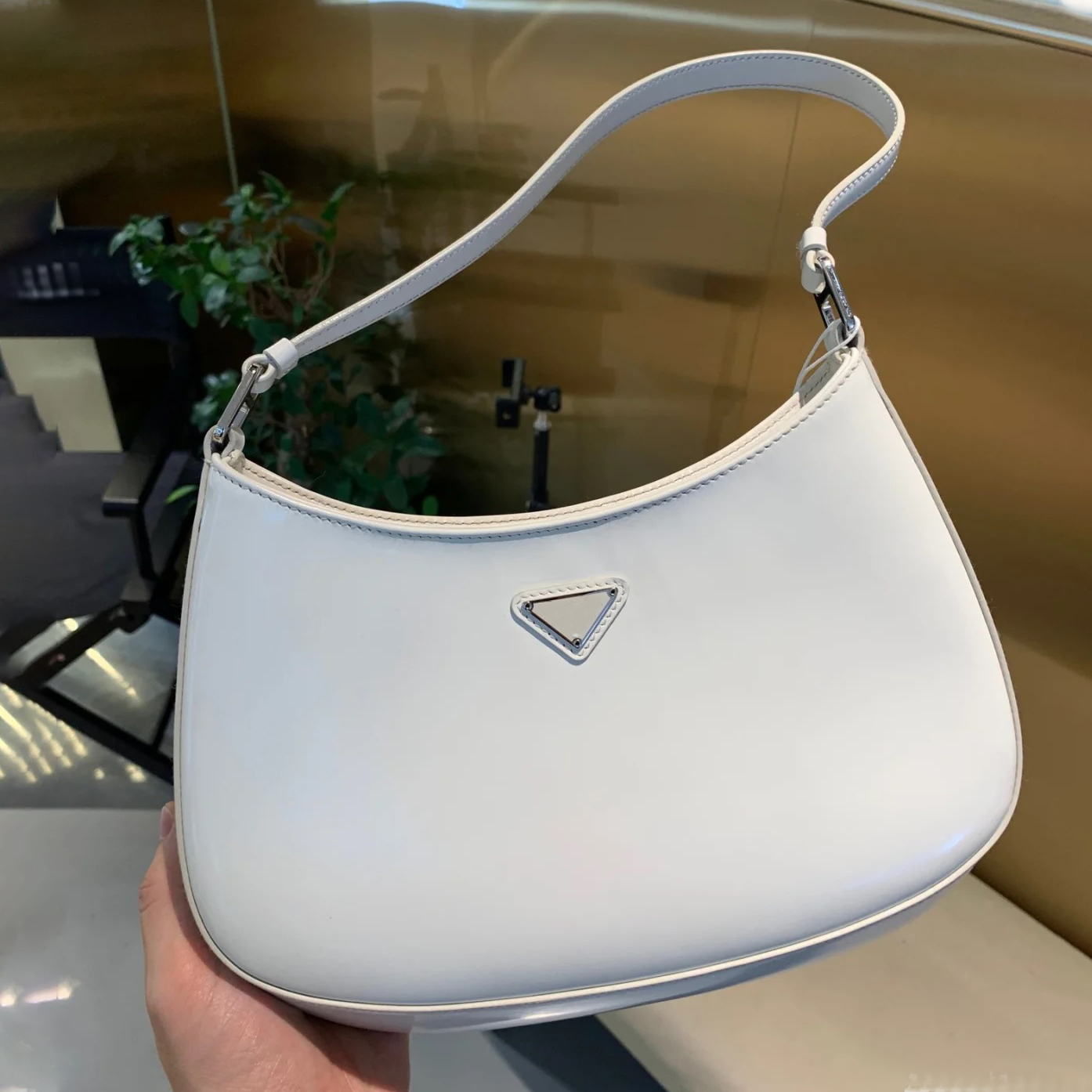 

fashion reedition2000 2005 nylon chain bag womens mens triangle cleo prad Underarm Shoulder crossbody handbag clutch bags Luxury designer flap envelope bag purses, 1-khaki