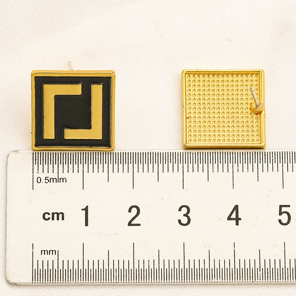 

3Style 18K Gold Plated Luxury Brand Designers Double Letters Stud Clip Chain Geometric Famous Women 925 Silver Crystal Rhinestone Earring Wedding Party Jewerlry