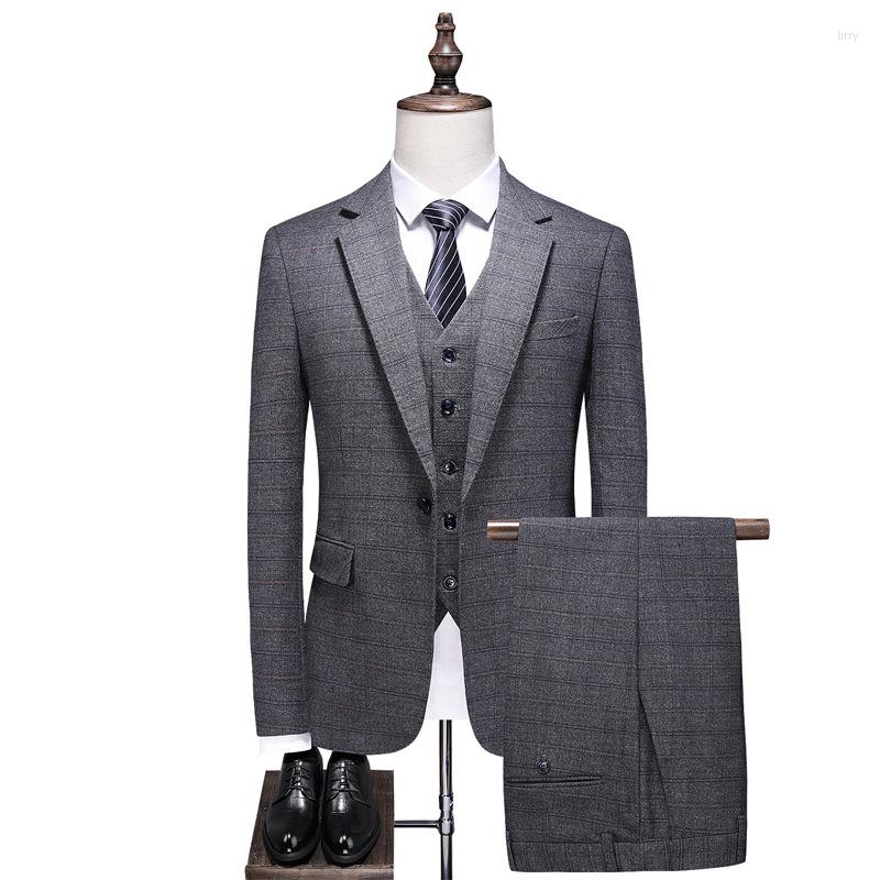 

Men' Suits 2023 In Stock 3 Pieces Men Business Blazers Slim Large Size Boutique Suit, Picture shown