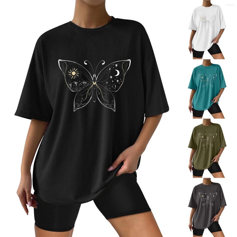 

Women's T Shirts Womens Oversized Loose Fit Crewneck Short Sleeve Tops Summer Casual Mock Neck Stretchy For Women, White