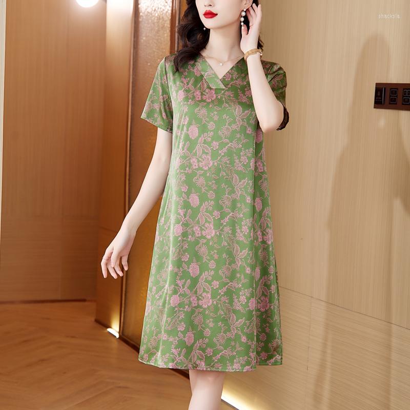 

Casual Dresses 2023 Loose And Thin Long Dress Crewneck Large Size Travel, Green