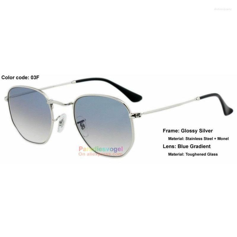 

Sunglasses High Quality Metal HEXAGONAL Style Stainless Steel Frame Classic Flat Glass Lens Series M L Size 51 54 Women Summer