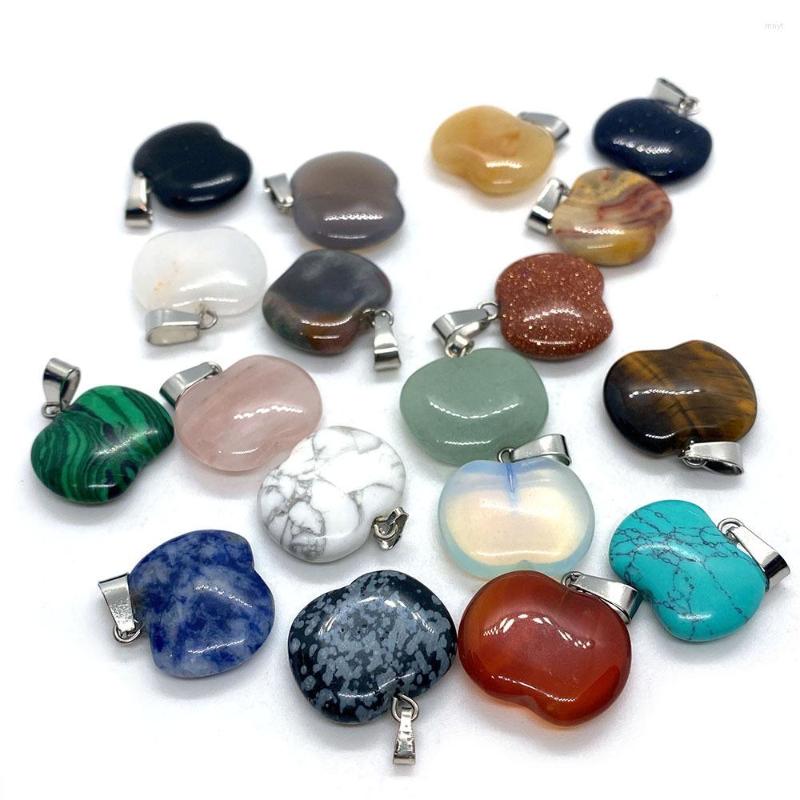 

Pendant Necklaces Ovxxons 1 Pcs Natural Stone Snow 19x20mm Apple Shaped Flat Melon Seed Buckle DIY Accessories