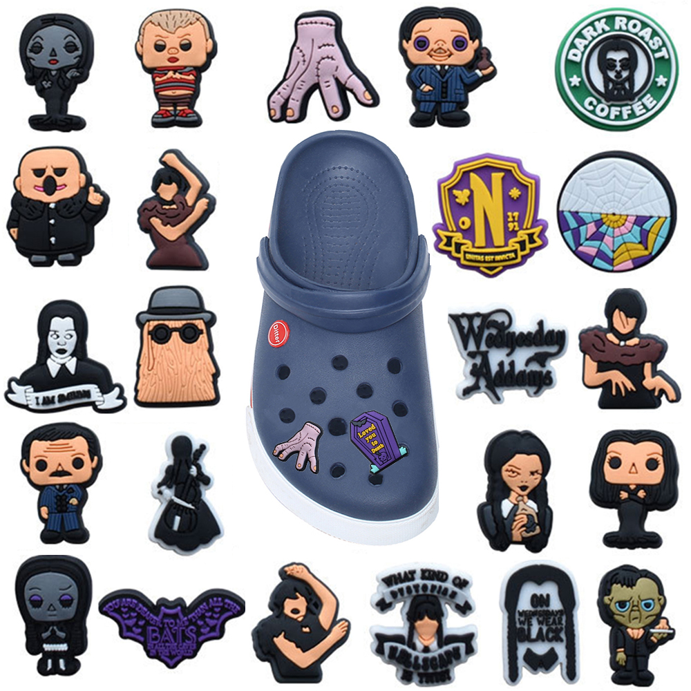 

Other Single Sale 1Pcs Wednesday Addams Shoe Charms Pvc Accessories Diy Decoration For Croc Jibz Kids X Mas Gifts Drop Delivery Oth95