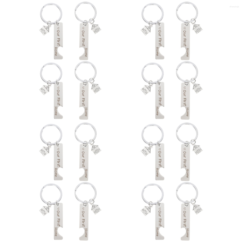

Keychains 16 Pcs Men Decor Home Keychain Men's Pendants Stainless Steel Housewarming Heart-shaped