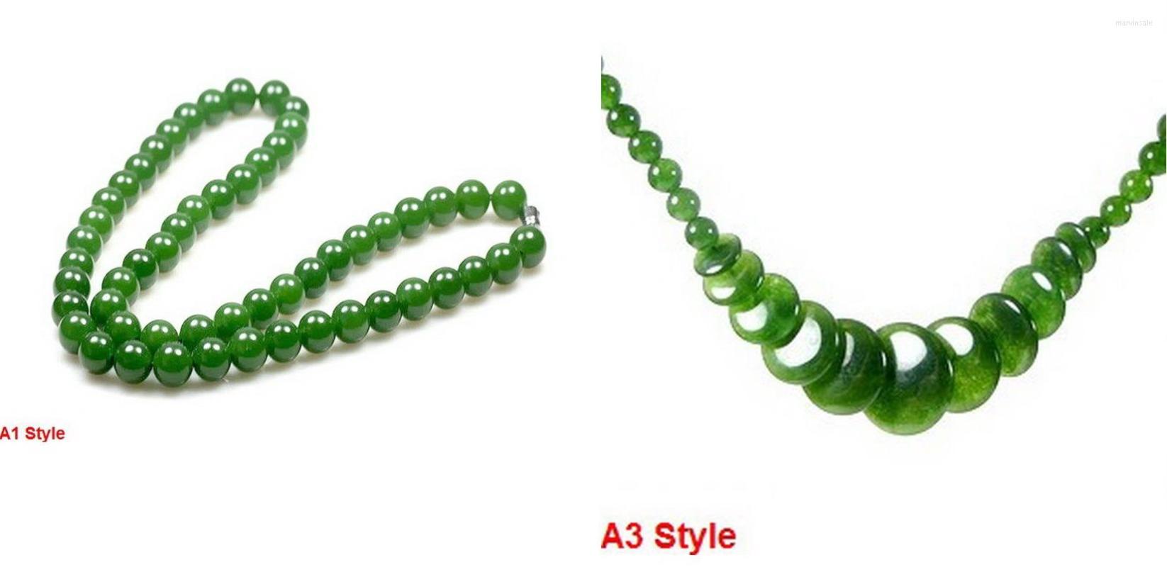 

Pendant Necklaces 3 Style Wholesale Asian Natural Green Jade Beads Necklace