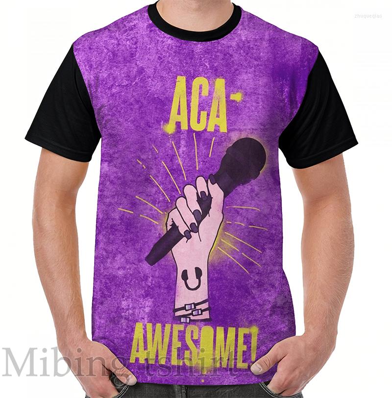 

Men' T Shirts Funny Print Men Shirt Women Tops Tee Pitch Perfect Aca-Awesome Graphic T-Shirt O-neck Short Sleeve Casual Tshirts
