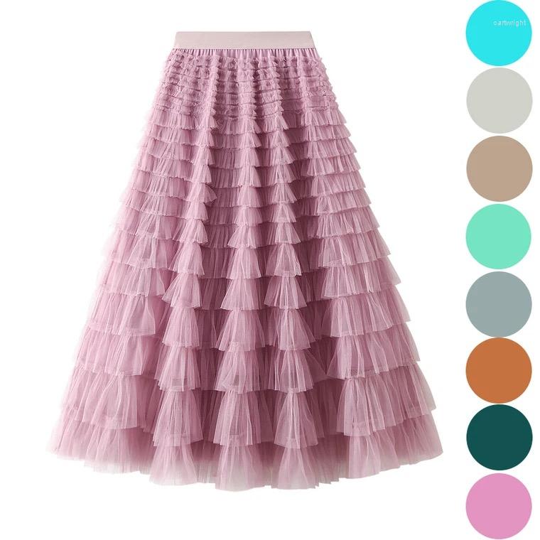 

Skirts Maxi Long Tulle For Women Black Gothic Pleated Cake Skirt Party Fairycore Summer Winter Jupe Longue 2023 Falda Mujer, White