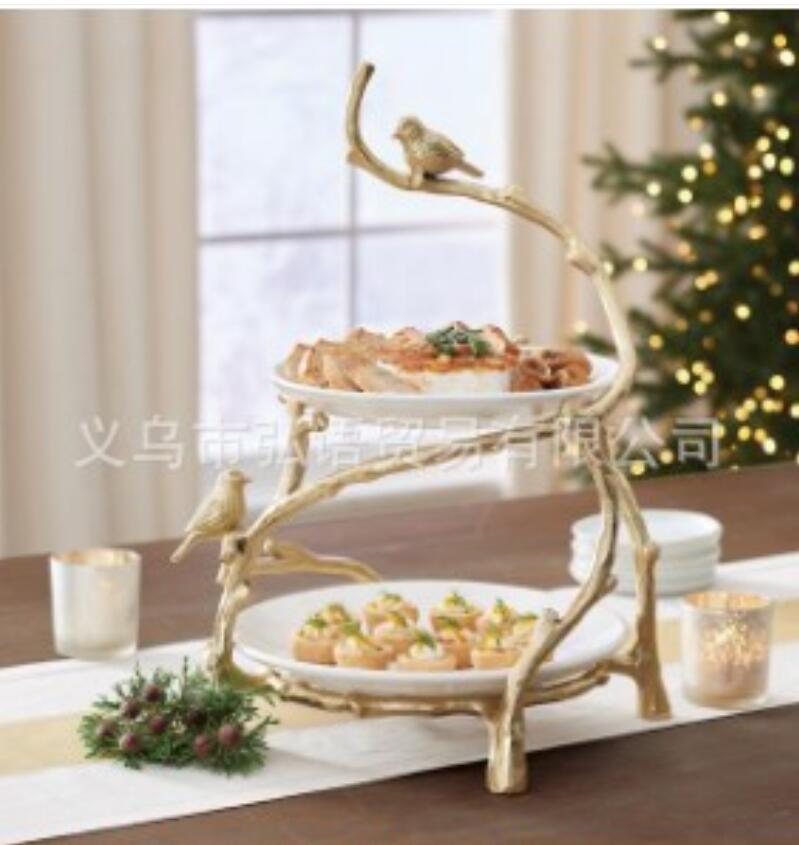 

Dishes Plates Gold Oak Branch Snack Bowl Stand Christmas Candy Decoration Display Home Party Specialty Rack Drop Delivery Garden K Dh4Xe, As show
