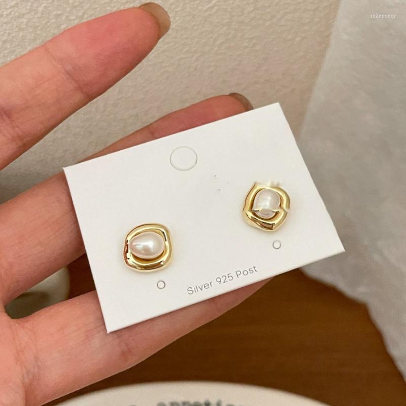 

Stud Earrings KAITIN Irregular Pearl Geometric Women French Fashion Temperament Simple Versatile Gift For