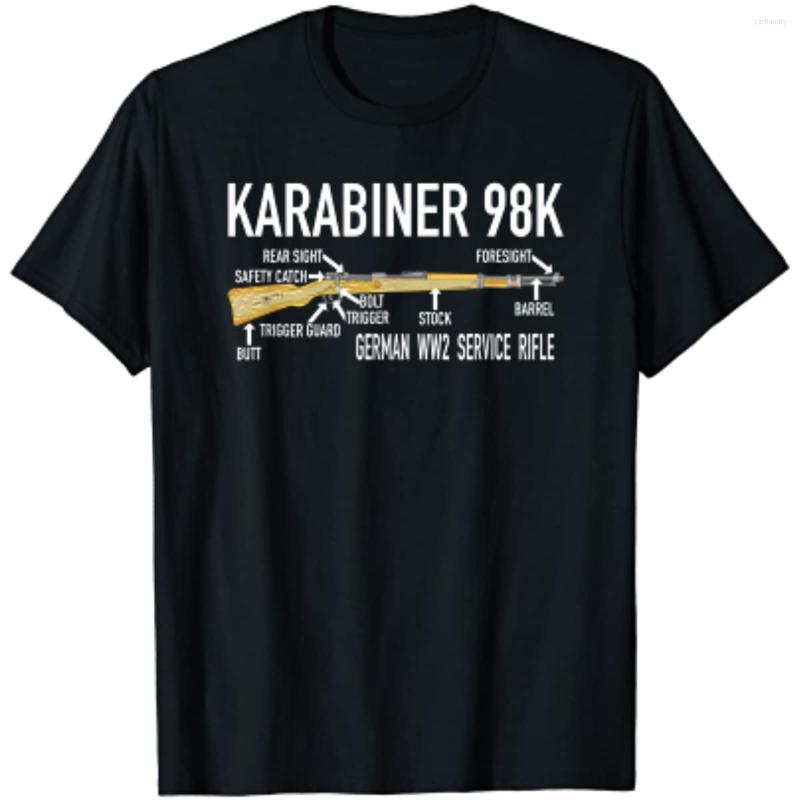 

Men's T Shirts Karabiner 98k German Rifle Diagram Men T-Shirt Short Sleeve Casual Cotton Summer Shirt, Black