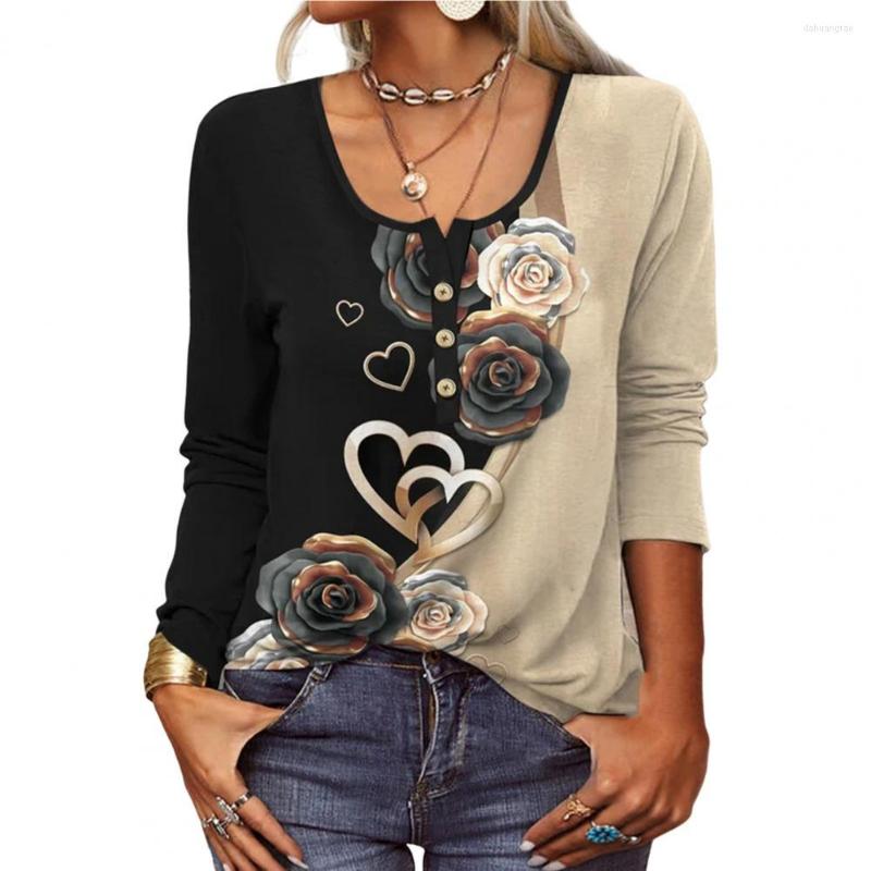 

Women's Blouses Autumn Blouse Geometric Print Mid Length Dress Up Elegant Lady Spring Top For Daily Wear, Blue