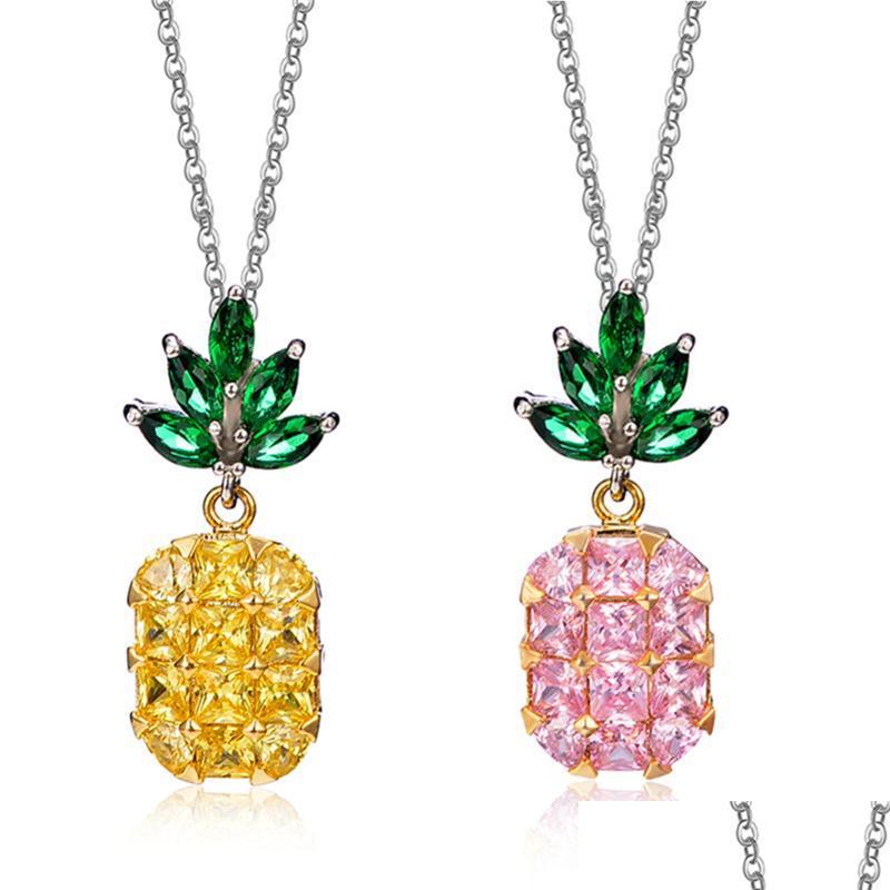 

Pendant Necklaces Cute Pineapple Zircon Pendants Necklace Women Suspension Choker New Year Gifts Drop Delivery Jewelr Dhgarden Dhf5J