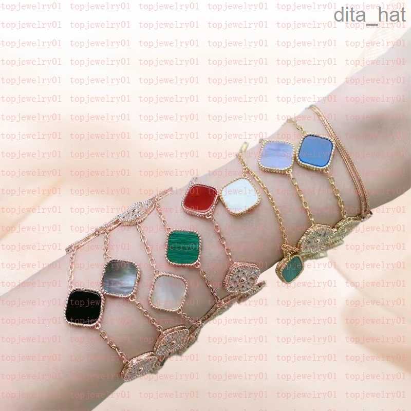 

Fashion Charm Bracelets Bangle Chain 18K Gold Agate Shell Mother-of-Pearl for Women Girl Wedding Mother' Day Jewelry Women gifts
