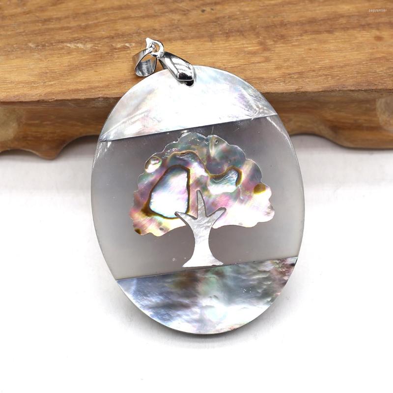

Pendant Necklaces Natural Mother Of Pearl Pendants Reiki Heal Tree Life Oval Shell For Trendy Jewelry Making Diy Women Necklace Gifts