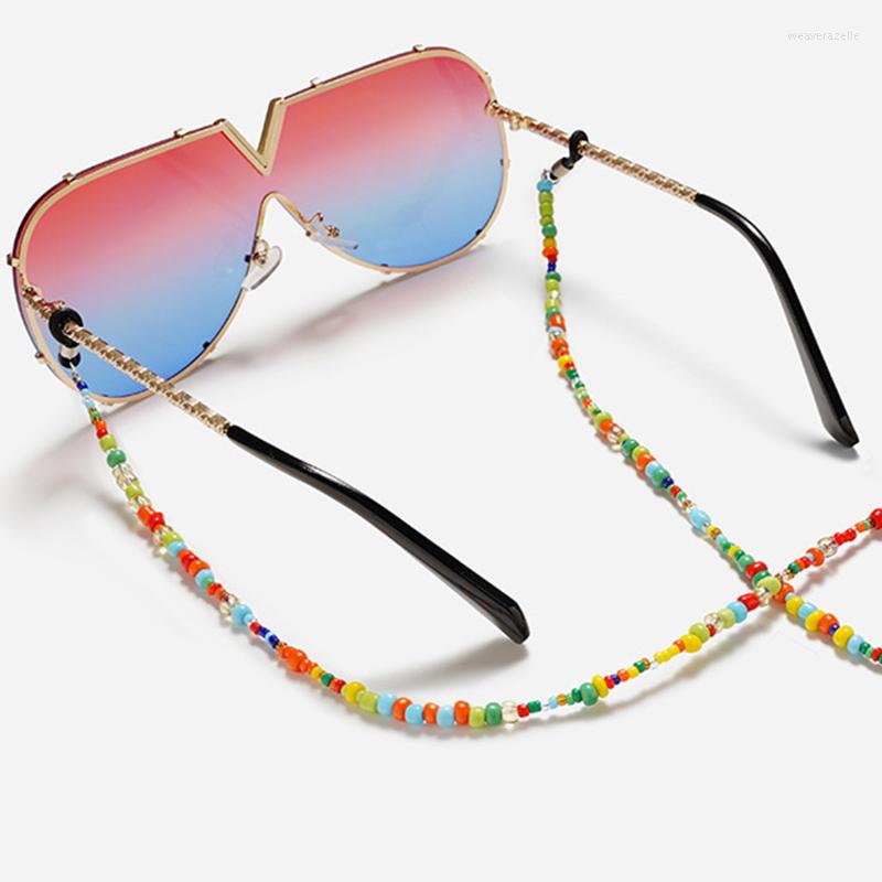 

Sunglasses Frames 1PC Fashion Sweet Women Glasses Chain Colored Beaded Eyeglass Lanyard Anti Slip Strap Spectacles Cord Accessories