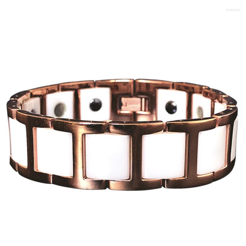 

Link Bracelets Men Ceramic Gold Plated Bracelet Jewelry Party Luxury Accessories