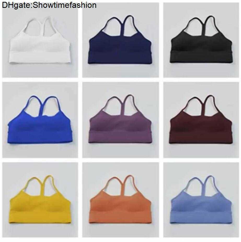 

Yoga Outfits LU-088 Flow Y Sport Bra Women Energy Workout Vest Crop Tops Breathable Padded Gym Running Push Up Lingerie Underwear XESY, Burgundy