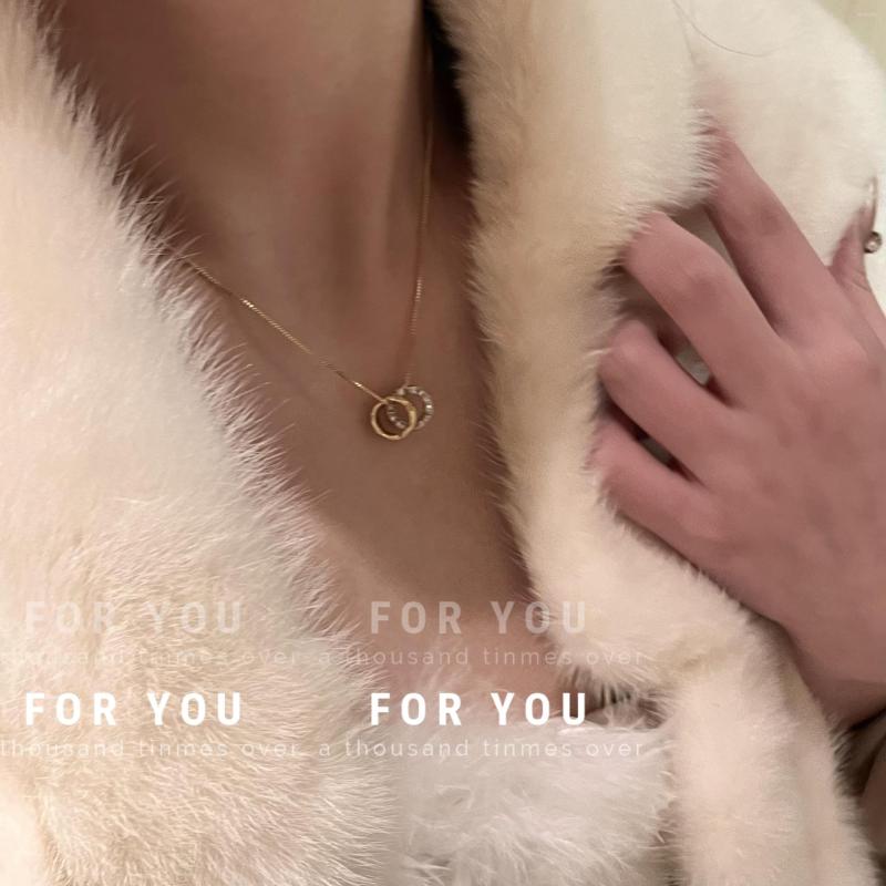 

Chains French Simple Ins Wind Cold Light Luxury Temperament Lucky Bead Shape Gold Color Contrast Plaid Collarbone N