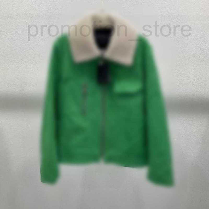 

Women' Jackets designer green fur one-piece collar jacket KYXP, Green2