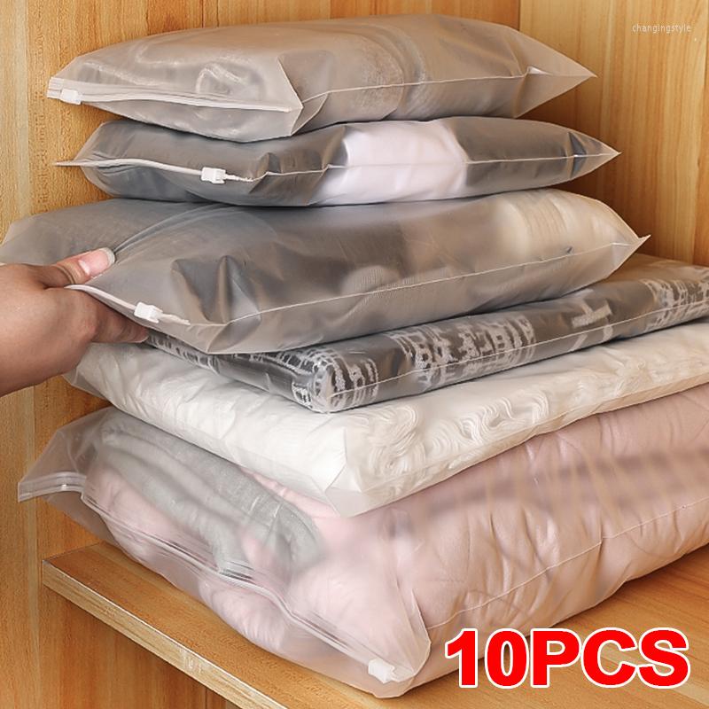 

Shopping Bags 5/10pcs EVA Clothing Zipper Storage Clear Travel Clothes Packing Cubes Reusable Seal Bag Sturdy Underwear Package Organizer, S 5pcs