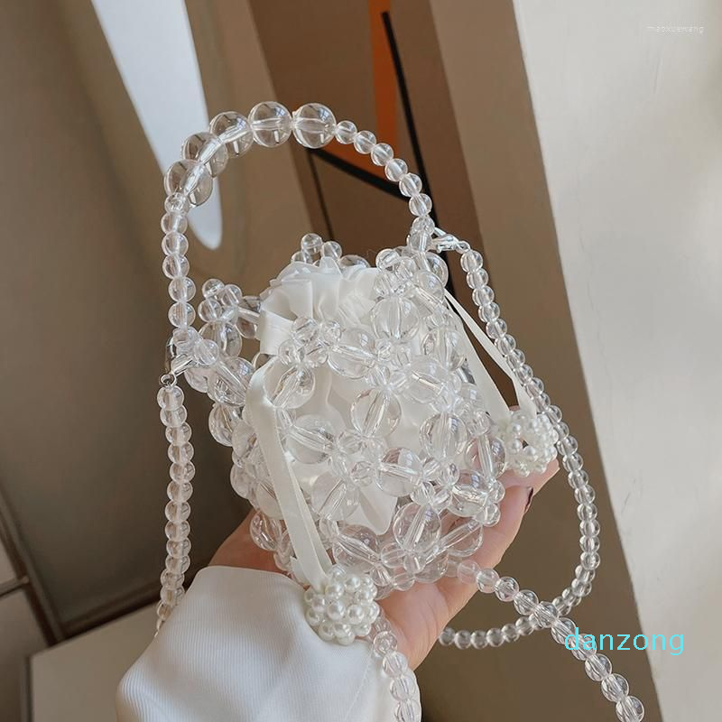 

Evening Bags Niche Design Bag 2023 Women's Selling Pearl Chain Messenger, White