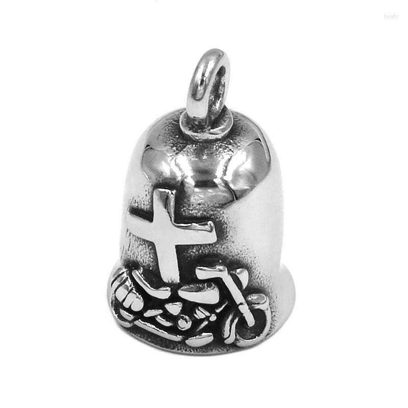 

Pendant Necklaces Motorbike Cross Bell Stainless Steel Jewelry Punk Motorcycle Biker SWP0603A (Has Ball No Ring)