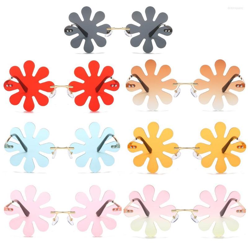 

Sunglasses Funny Beach Rimless Party Favor Po Glasses Flower Shape Snowflakes Sunnies Fashion Sun