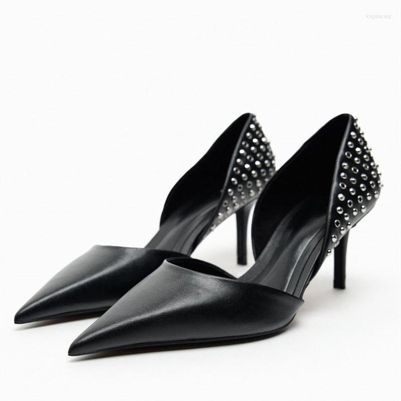 

Sandals 2023 TRAF Womens Black Heeled Pumps Summer Elegant Office Lady Female Casual Pointed Toe Heels Fashion Stiletto Shoes
