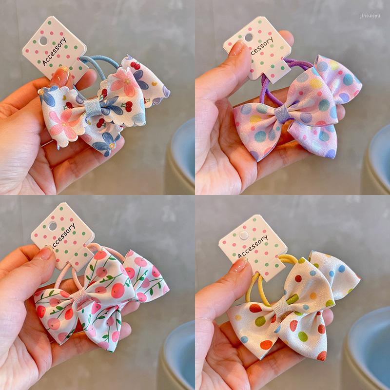 

Hair Accessories 2PCS Sweet Cute Cherry Bow Girl Kids Elastic Bands Children Ties Princess Baby Headwear, Fs35-d