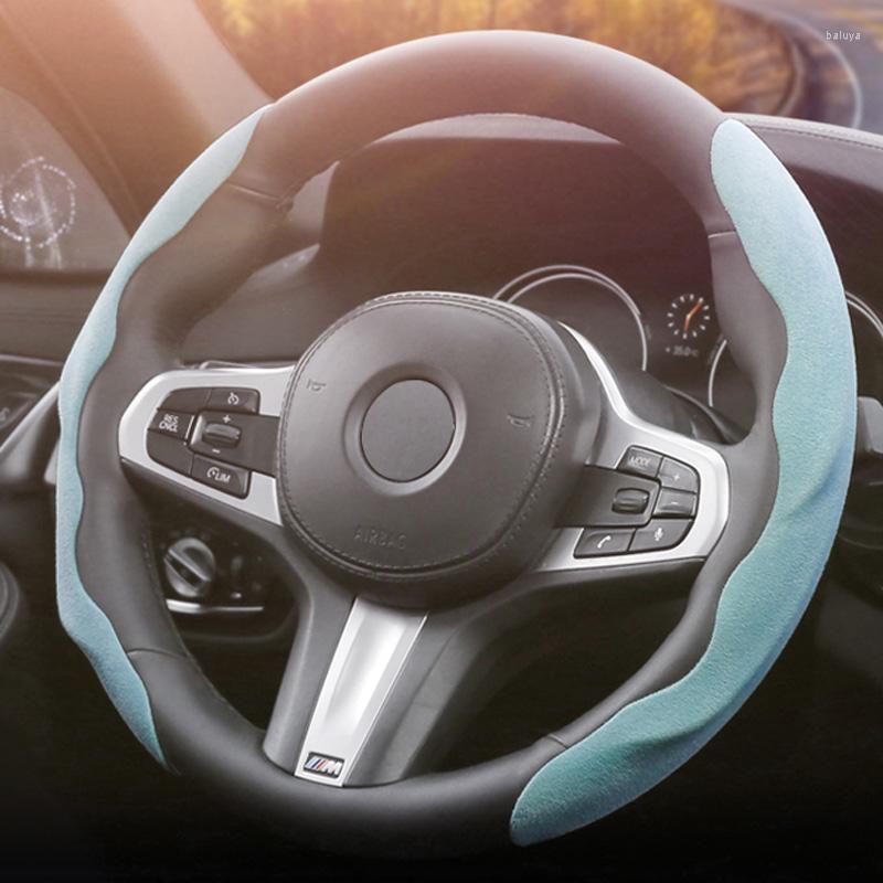 

Steering Wheel Covers 2pcs Universal 38cm Car Cover Warm Plush Winter For 1 2 3 4 5 6 7 X-series E46 E90 X1 X3 X4 X5 X6 X7 F07 F09